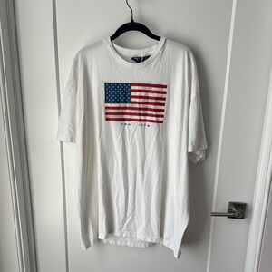 Classic‎ White T-Shirt with American Flag Design